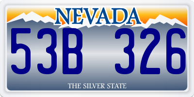 NV license plate 53B326