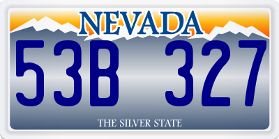 NV license plate 53B327