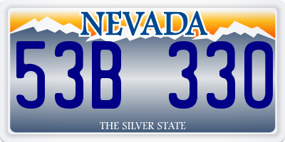 NV license plate 53B330