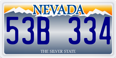 NV license plate 53B334