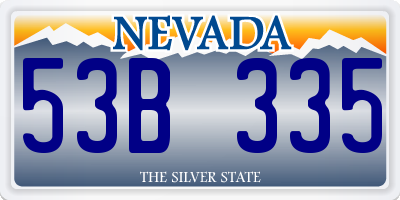 NV license plate 53B335