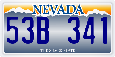 NV license plate 53B341