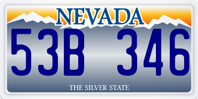 NV license plate 53B346