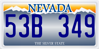 NV license plate 53B349