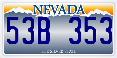 NV license plate 53B353