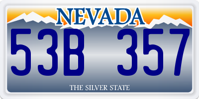 NV license plate 53B357
