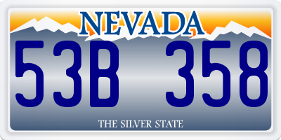 NV license plate 53B358