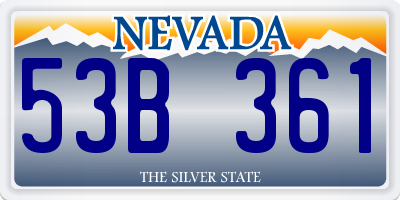 NV license plate 53B361