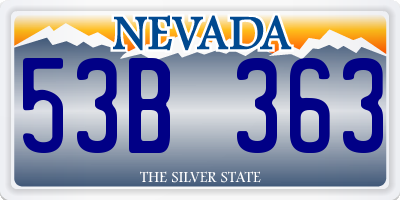 NV license plate 53B363