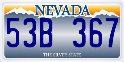 NV license plate 53B367