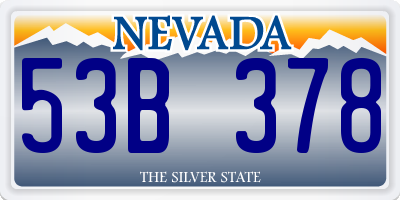 NV license plate 53B378