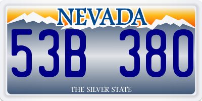 NV license plate 53B380