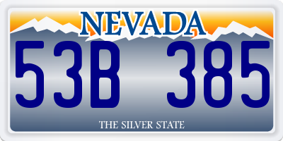 NV license plate 53B385