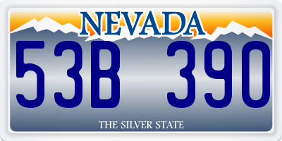 NV license plate 53B390