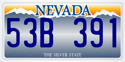 NV license plate 53B391