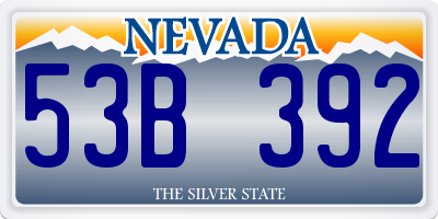 NV license plate 53B392