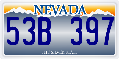 NV license plate 53B397