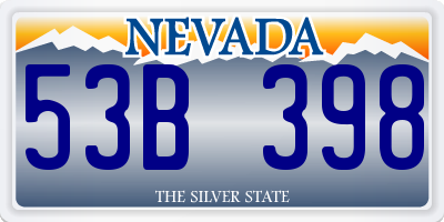 NV license plate 53B398