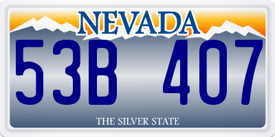 NV license plate 53B407