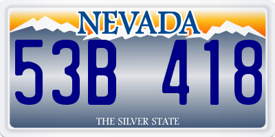 NV license plate 53B418