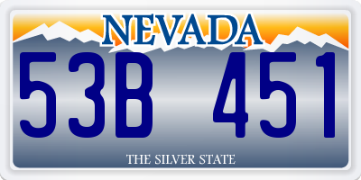 NV license plate 53B451