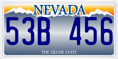 NV license plate 53B456
