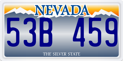 NV license plate 53B459