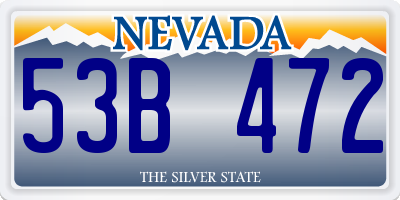 NV license plate 53B472