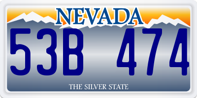 NV license plate 53B474