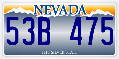 NV license plate 53B475