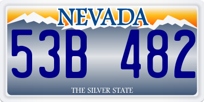 NV license plate 53B482