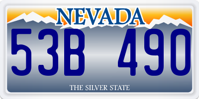 NV license plate 53B490