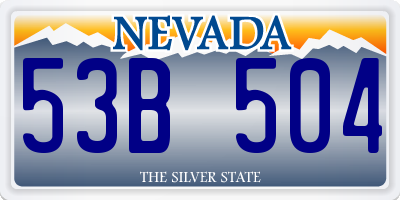 NV license plate 53B504