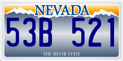 NV license plate 53B521
