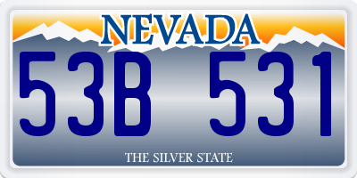 NV license plate 53B531