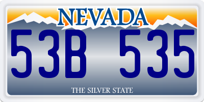 NV license plate 53B535