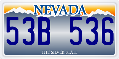 NV license plate 53B536