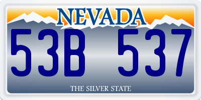 NV license plate 53B537