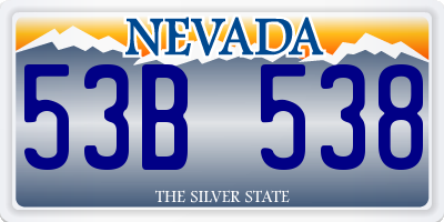 NV license plate 53B538