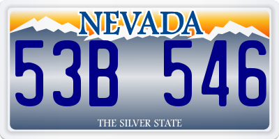 NV license plate 53B546