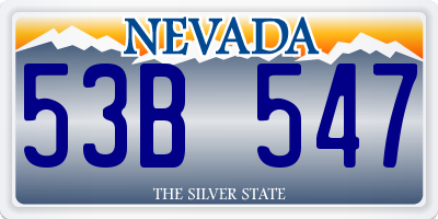NV license plate 53B547