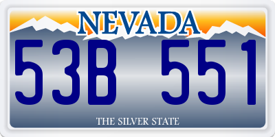 NV license plate 53B551
