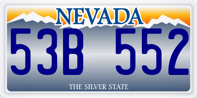 NV license plate 53B552