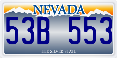 NV license plate 53B553