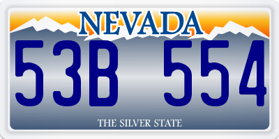 NV license plate 53B554