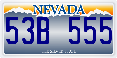 NV license plate 53B555