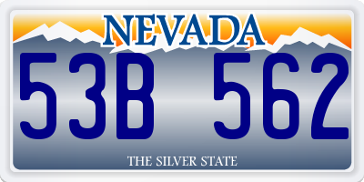 NV license plate 53B562