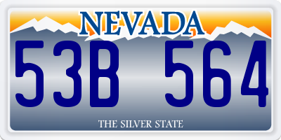 NV license plate 53B564