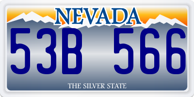 NV license plate 53B566