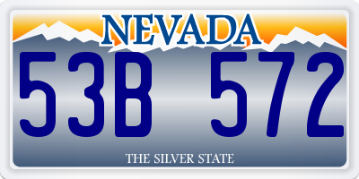 NV license plate 53B572